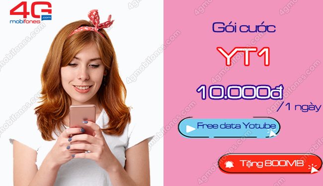 Miễn phí xem Youtube với gói YT1 MobiFone giá chỉ 10k