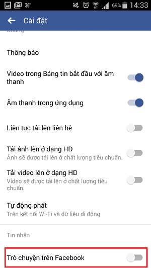 an thoi gian dang online facebook tren dien thoai Android