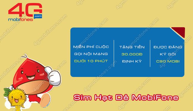 Chi tiết ưu đãi sim Hạt Dẻ MobiFone gọi thoại chỉ 90đ/phút