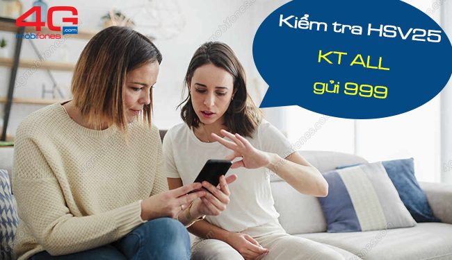 Kiểm tra dung lượng còn lại của gói HSV25 MobiFone