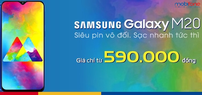 mobifone ban samsung galaxy m20 2019 chi tu 590 000d