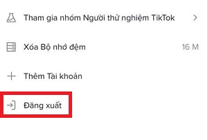 đăng xuất Tik Tok trên điện thoại