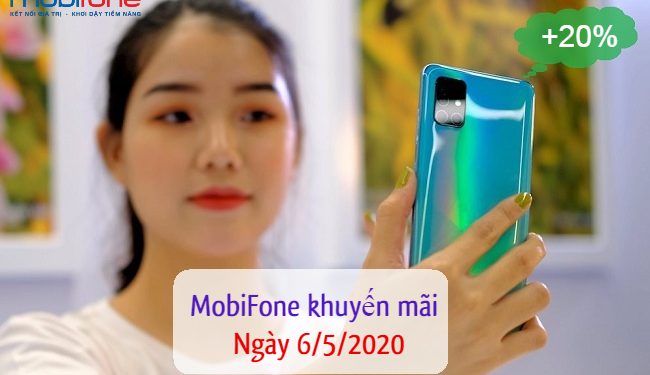 Ngày vàng nạp thẻ: MobiFone tặng 20% thẻ nạp ngày 6/5/2020