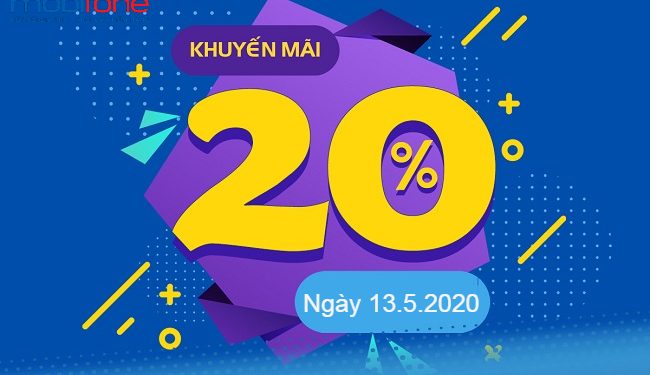 MobiFone tặng 20% thẻ nạp toàn quốc ngày 13/5/2020