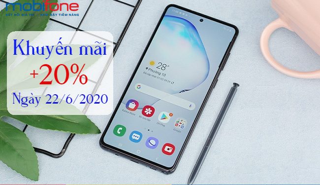 MobiFone khuyến mãi trực tuyến 20% ngày 22/6/2020