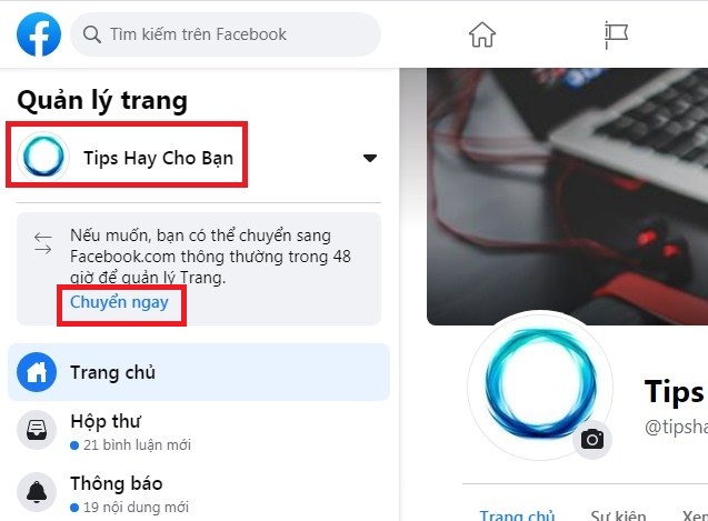 quay tro lai phien ban facebook cu tren may tinh