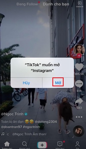  chia se video tiktok len story instagram