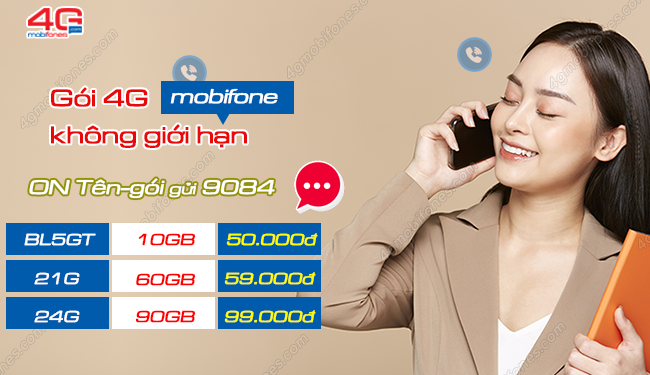 Các gói cước 4G MobiFone không giới hạn dung lượng giá chỉ từ 50k