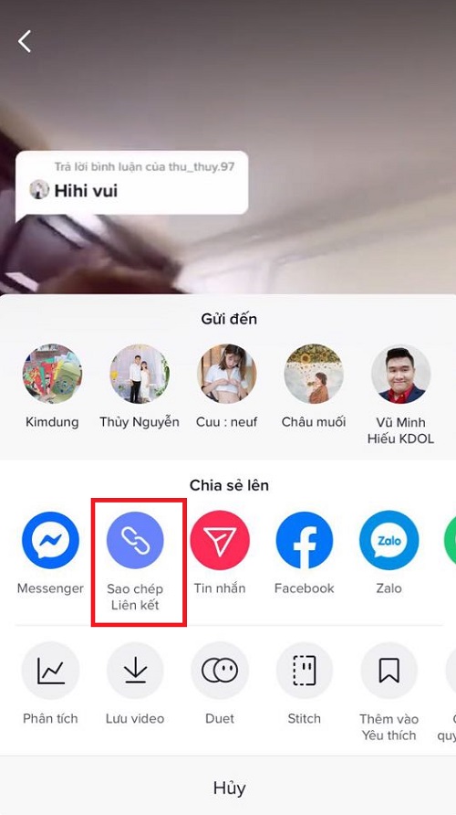 Cac buoc sao chep link video tiktok