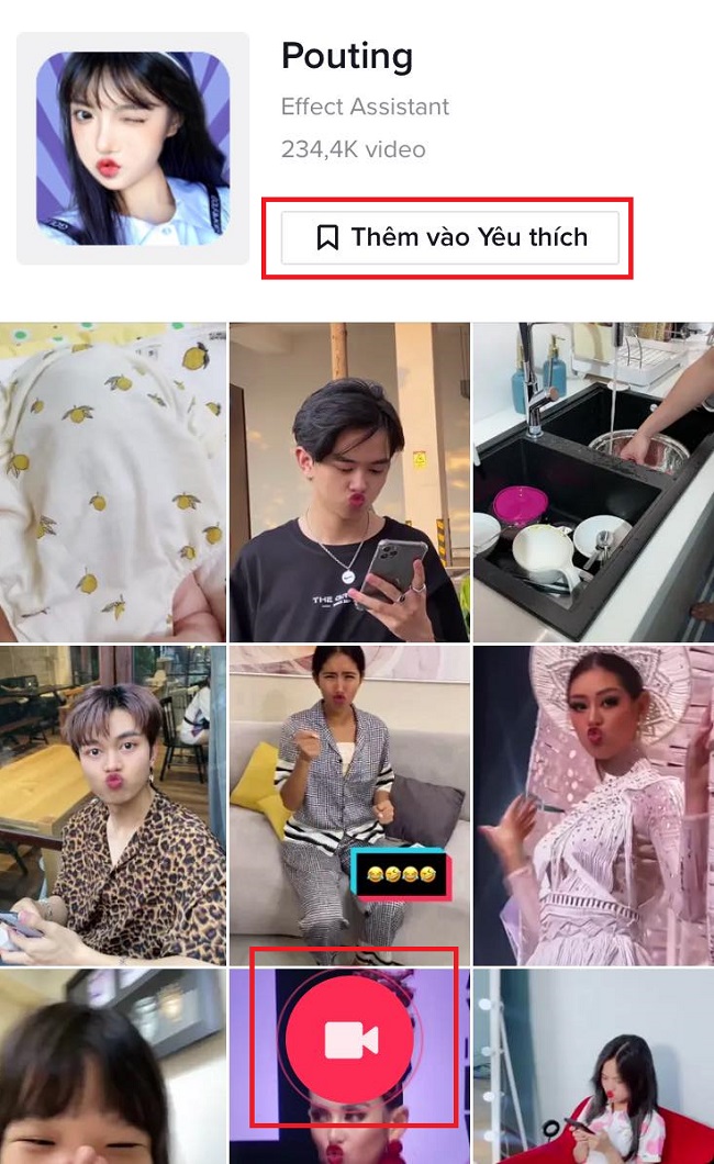 quay hieu ung chu mo pouting tren tiktok nhanh