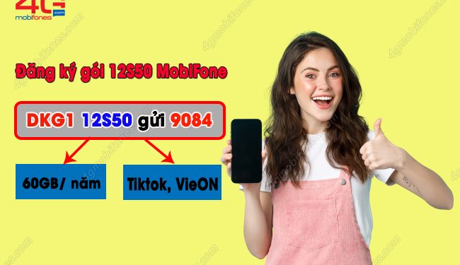 Đăng ký gói 12S50 của MobiFone nhận 60GB, FREE data nhiều tiện ích