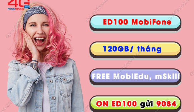 Gói cước ED100 MobiFone 100k tặng 120GB, miễn phí học online