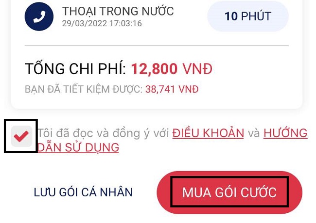 tao goi cuoc tren ung dung m090 mobifone