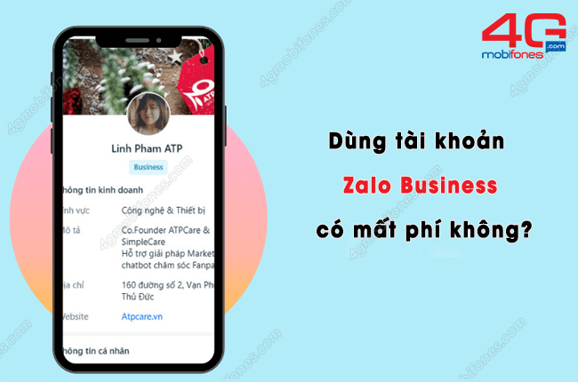 dung tai khoan zalo business co mat phi khong